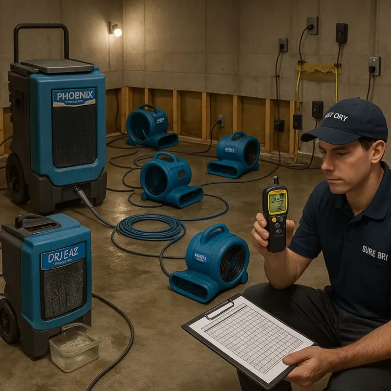 Structural Drying and Dehumidification process in Meigs, GA